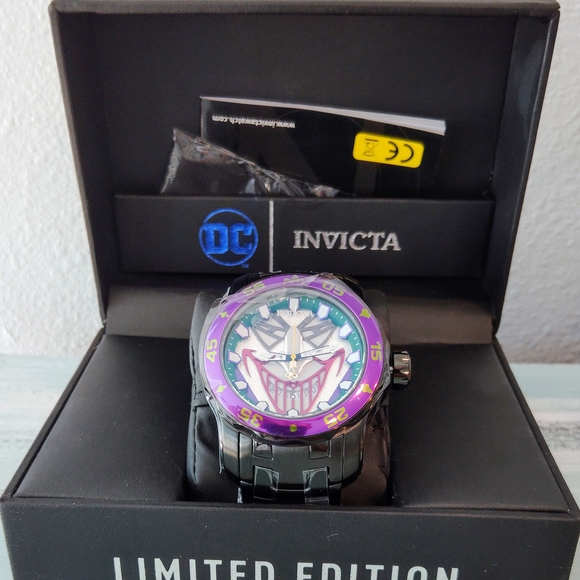 INVICTA DC Comics Other - Invicta Watch " The Joker" #35608 48 MM Black Stainless Steel Limited Edition